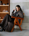 Easy to care for! Leather look pleated skirt