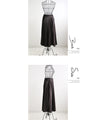 Easy to care for! Leather look pleated skirt