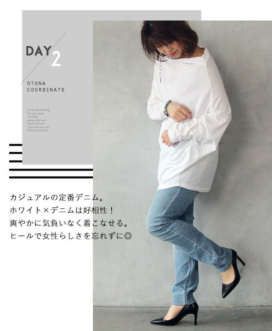 『Off-white』Made in Japan! Dolman-style deformed silhouette. Multi-functional pullover.