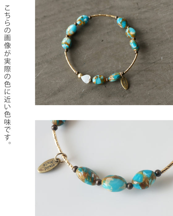 ブレスレット。蒼に惹かれて。『ターコイズブルー×ゴールド』