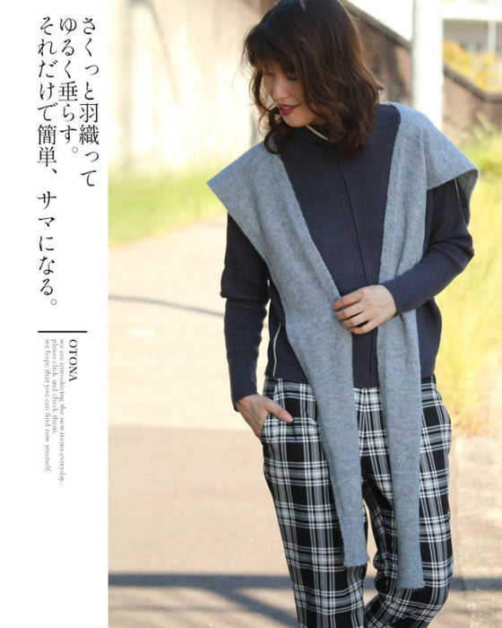 MELT THE LADY マフラー グレー シルクマフラー グレー Traditional Standard | よろずを継ぐ