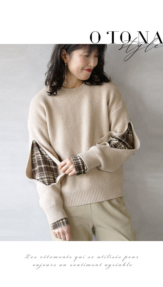 【セール商品返品交換不可】ぱっくり袖に惚れました。 リブニット