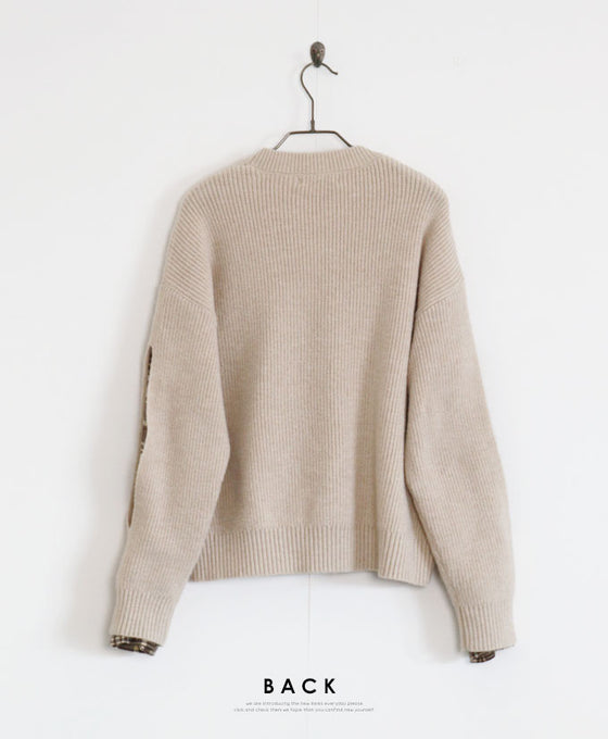 【セール商品返品交換不可】ぱっくり袖に惚れました。 リブニット