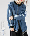 Denim blouson with lines