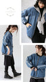Denim blouson with lines
