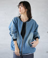 Denim blouson with lines