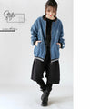 Denim blouson with lines