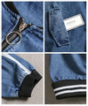 Denim blouson with lines