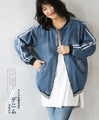 Denim blouson with lines