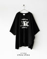 Made in Japan. Loose fitting big size T-shirt. For women. 『Black』