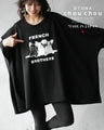 Made in Japan. Loose fitting big size T-shirt. For women. 『Black』