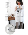 Made in Japan. Loose fitting big size T-shirt. For women. 『Black』