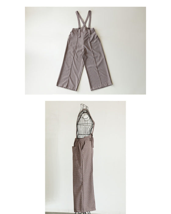 千鳥格子のサロペット