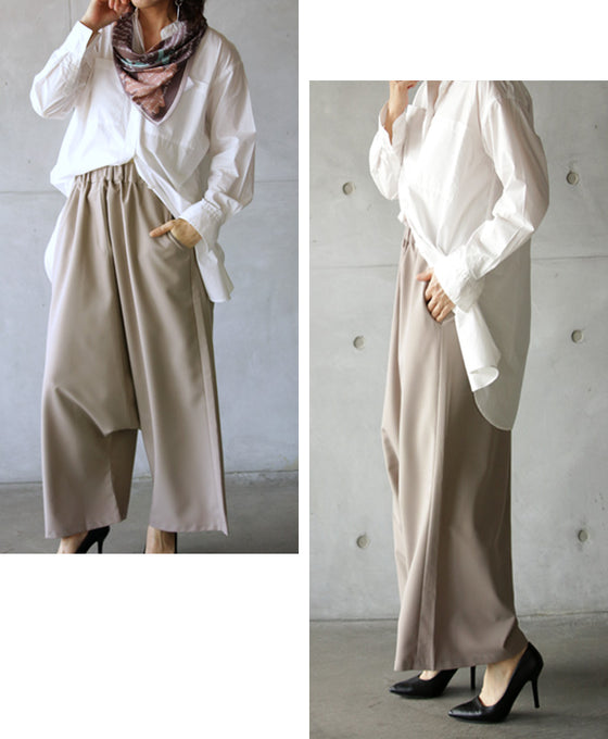 小粋な大人のパンツスタイルにはコスパ最強「エレガントサルエル」を選ぶべし