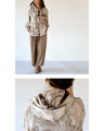 OTONA original. Vintage satin parka in light brown for winter