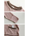A cute knit made from different materials that you can wear every day in pink