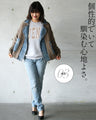 Denim and knit mixed material blouson 