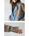 Denim and knit mixed material blouson 
