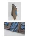 Denim and knit mixed material blouson 