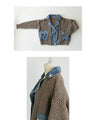 Denim and knit mixed material blouson 