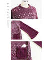OTONA original. Makes every move feminine. A cozy knit top made of luxurious lace in purple