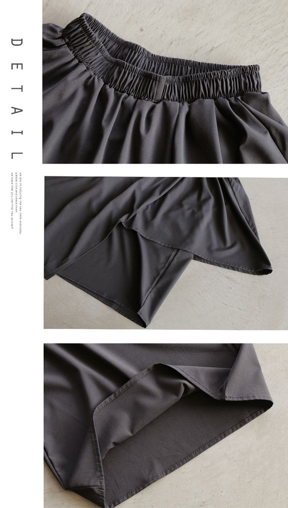 ひらり揺れるレイヤード風スカーチョ『ブラック』