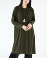 Layered style, mature and beautiful, soft dress, khaki