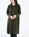 Layered style, mature and beautiful, soft dress, khaki