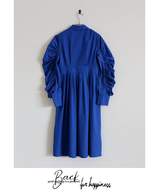 【アウトレット返品交換不可】すぽんと着て凝って見える！ちょっとおでかけワンピ『ブルー』