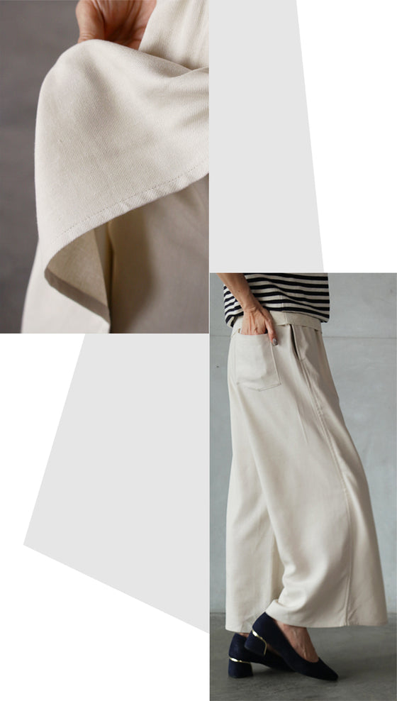 [Outlet item, no returns or exchanges] High-waisted wrap pants that look stylish just by wearing them