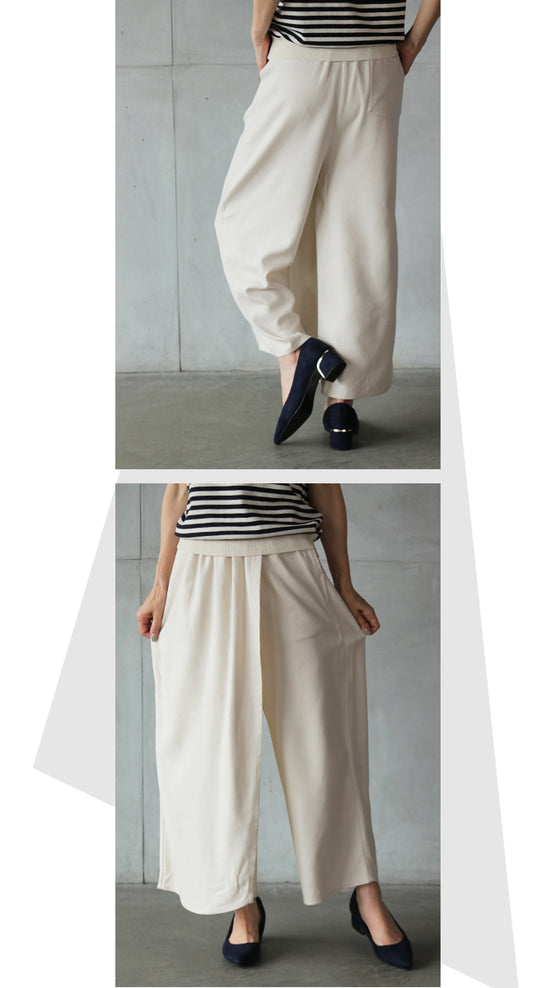 [Outlet item, no returns or exchanges] High-waisted wrap pants that look stylish just by wearing them