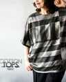 ``OTONA Original'' A versatile striped T-shirt with a unique twist that will satisfy adult fashion enthusiasts!