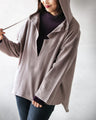 A deep V-neck hoodie that can be layered in spring, autumn, and winter