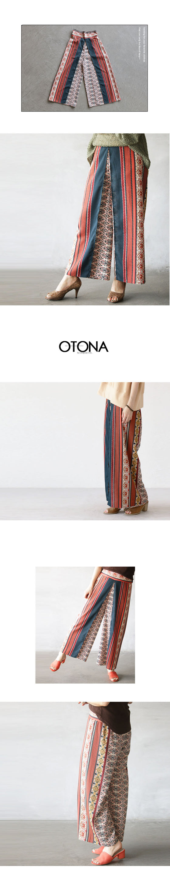 Ethnic wide pants