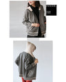 Slimming lines! Houndstooth knit hoodie