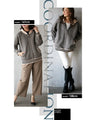 Slimming lines! Houndstooth knit hoodie