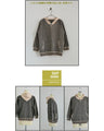 Slimming lines! Houndstooth knit hoodie