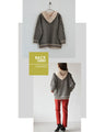 Slimming lines! Houndstooth knit hoodie