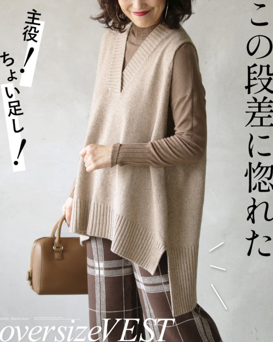 この段差に惚れた オーバーサイズニットベスト