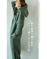 A quilted-style parka dress with distinctive stitching lines