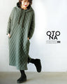 A quilted-style parka dress with distinctive stitching lines