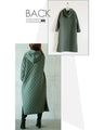A quilted-style parka dress with distinctive stitching lines