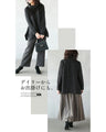 Simple and unique sophisticated design. Mixed material knit turtleneck top (Black)