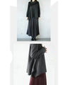Simple and unique sophisticated design. Mixed material knit turtleneck top (Black)