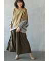 The different textures make this faux suede top stand out in khaki