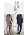 A warm knit top that can be worn like a comfortable cut-and-sew top