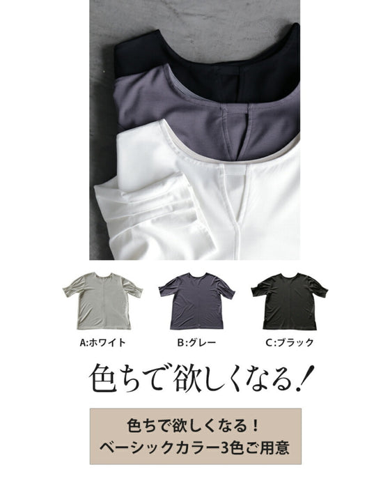 A sophisticated adult top with tucked sleeves