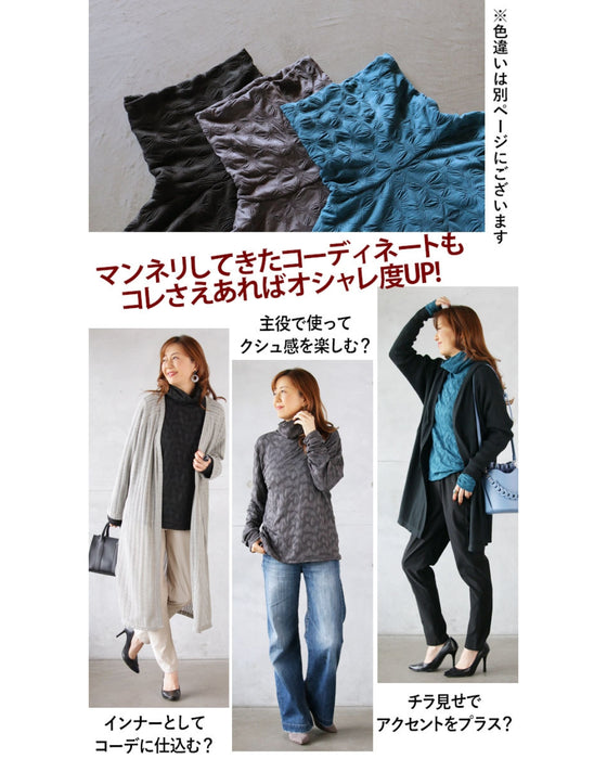 otona original tops: Floral shirring that can be the centerpiece of your outfit (gray)