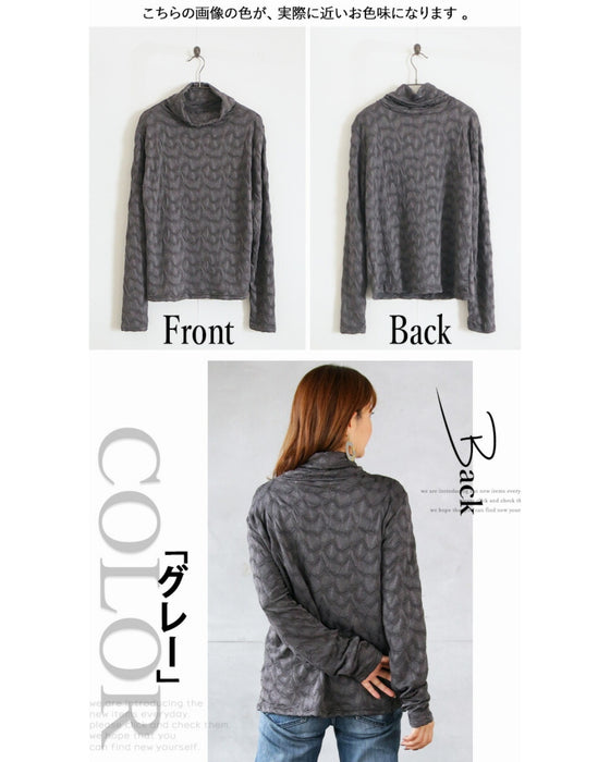 otona original tops: Floral shirring that can be the centerpiece of your outfit (gray)