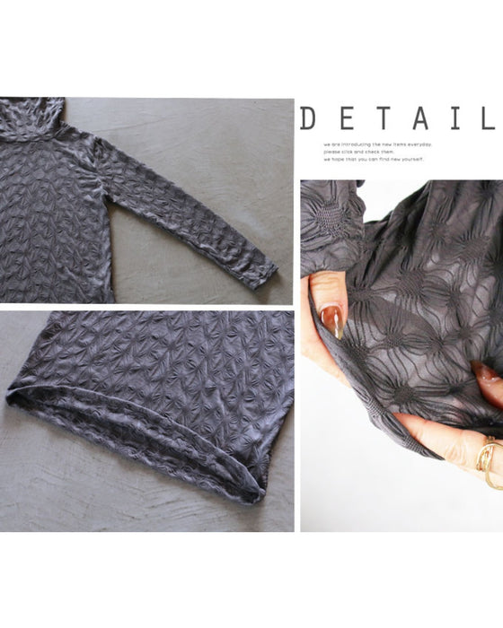 otona original tops: Floral shirring that can be the centerpiece of your outfit (gray)